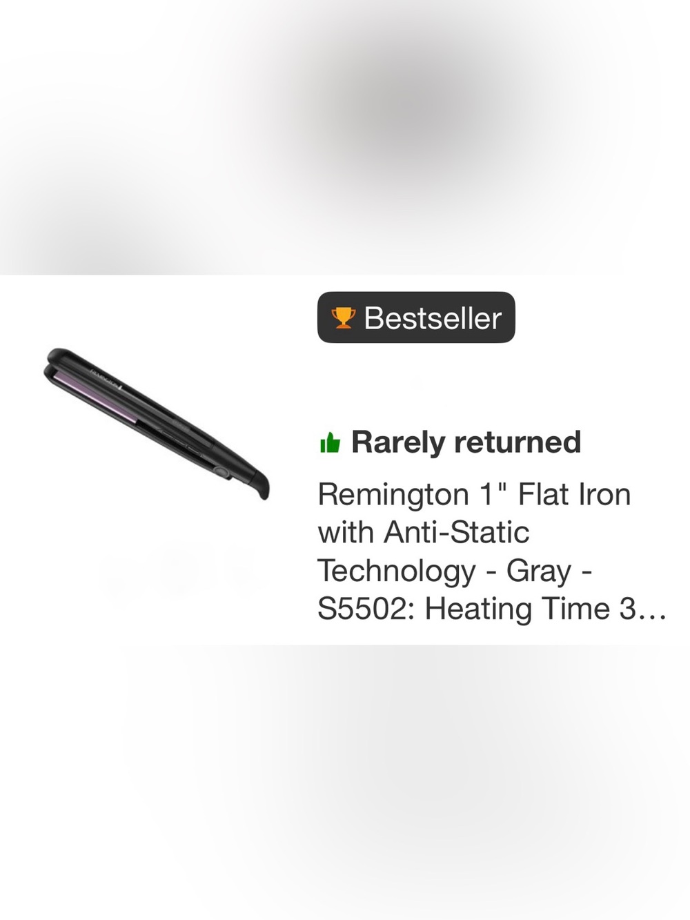 New Remington 1" Ceramic Flat Iron, floating plates & anti-static
tech S5502